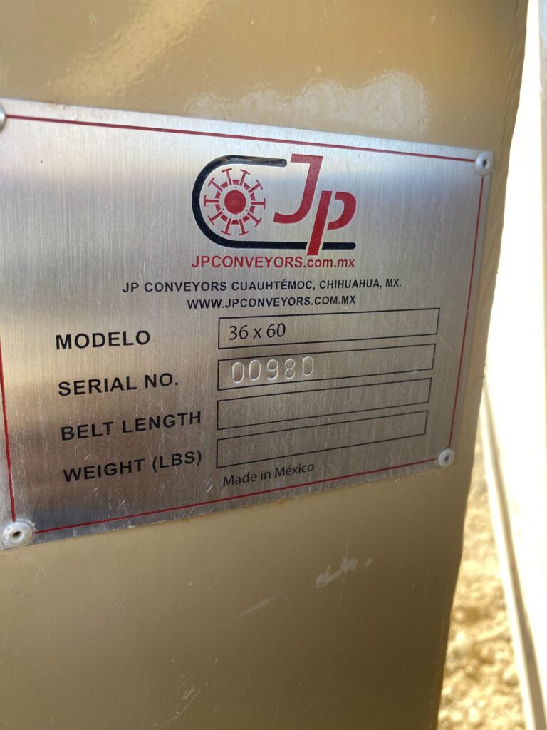 Used JP 36x60 conveyor for sale.